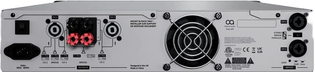 Back of Optimal OA-AMP-100 power amplifier
